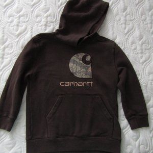 Carhartt boys S 8-10 brown hoodie with carhart emblem